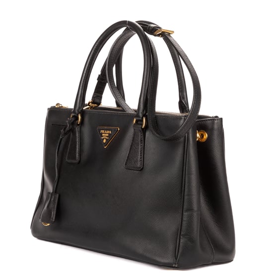 Prada Small Double Zip Galleria Tote Small en negro Cuero de ternero - Image 2