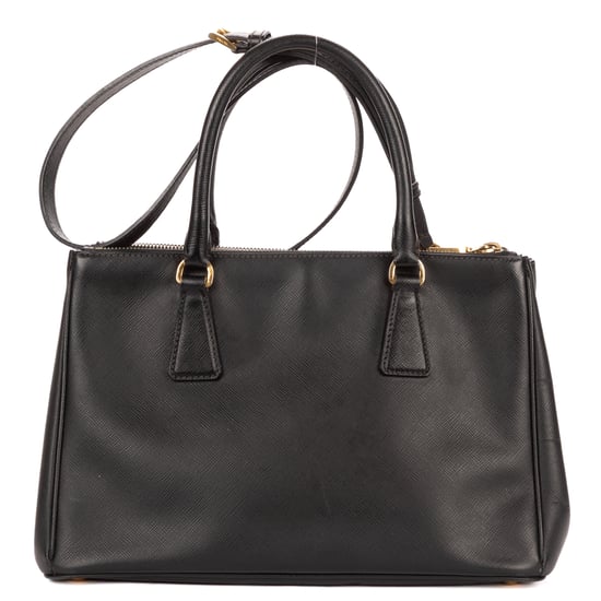 Prada Small Double Zip Galleria Tote Small en negro Cuero de ternero - Image 5