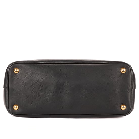 Prada Small Double Zip Galleria Tote Small en negro Cuero de ternero - Image 6