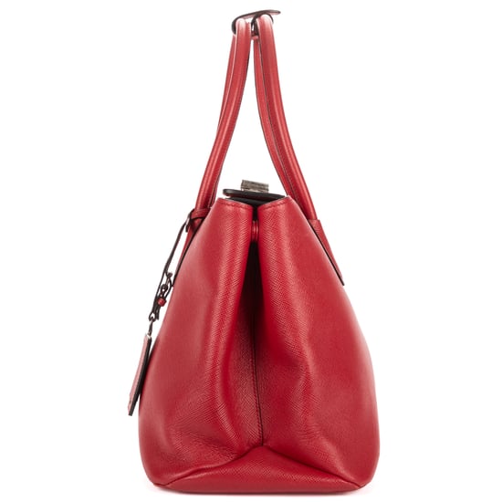 Prada Large Double Tote Large en rojo Cuero de ternero - Image 3