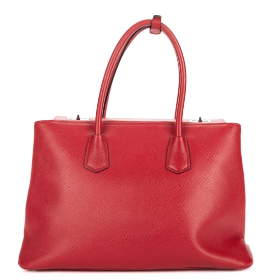 Prada Large Double Tote Large en rojo Cuero de ternero - Image 5
