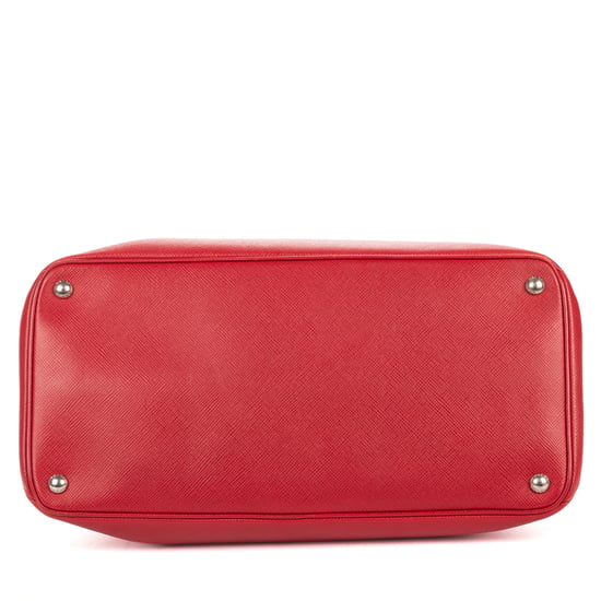 Prada Large Double Tote Large en rojo Cuero de ternero - Image 6