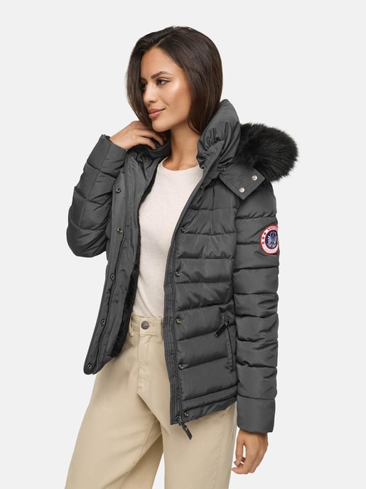 Navahoo Abrigo de Invierno Mujer Chloe – Entallado Con Capucha Desmontable & Pelo Elegante - Image 6