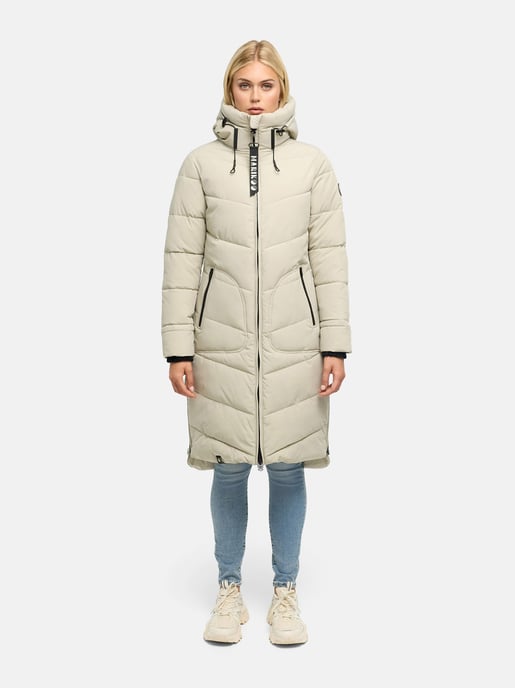 Abrigo de invierno para mujer Marikoo Benikoo con capucha y cuello acanalado – cálido y elegante - Image 6