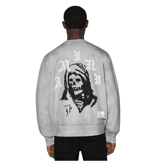 Camiseta De Cuello Redondo Solar Kings De Amiri Wes Lang En Gris Jaspeado - Image 2