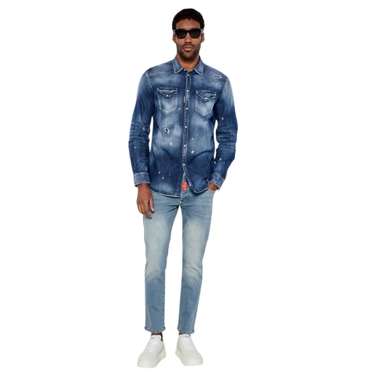 Camisa Vaquera Cool Guy De Dsquared2 Azul Marino - Image 4