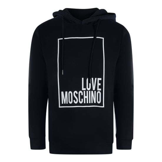 Sudadera Con Capucha Azul Marino Y Logo De Caja Blanca De Love Moschino - Image 1