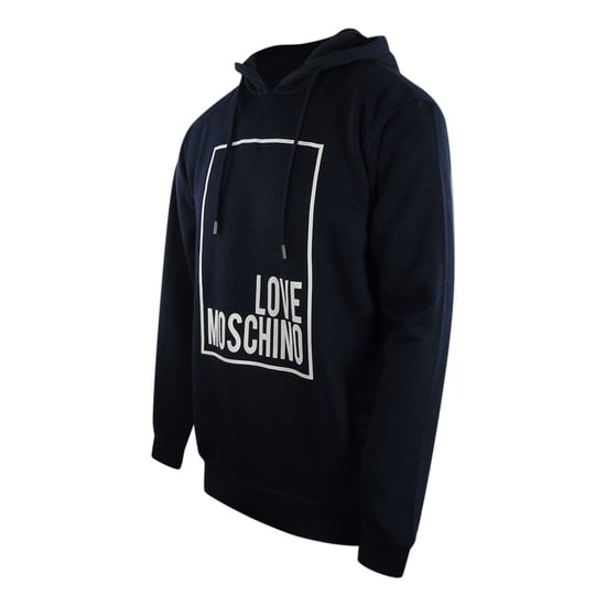 Sudadera Con Capucha Azul Marino Y Logo De Caja Blanca De Love Moschino - Image 3