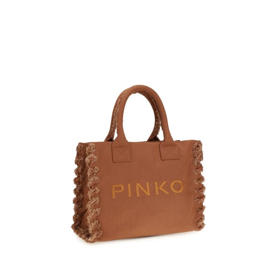 Bolso de Hombro de Algodón Marrón PINKO - Image 2