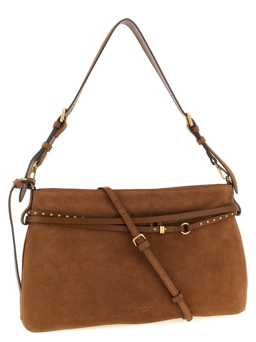 Bolso de Hombro de Piel de Vaca Marrón PINKO - Image 2