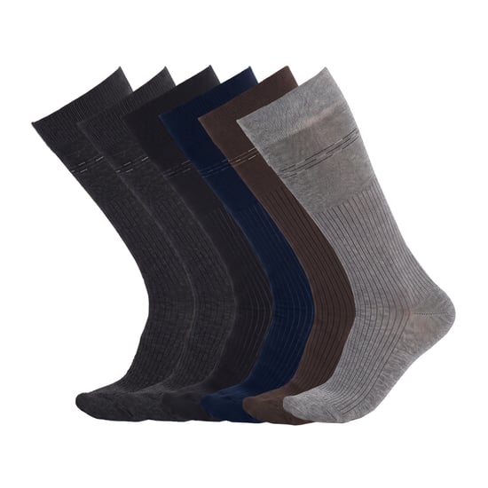 6 Pares de Calcetines Ejecutivos Altos de Hombre Sin Costuras S17678 - Image 1