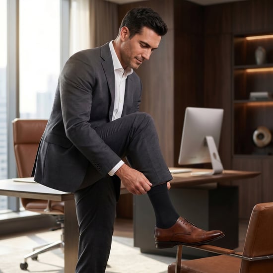 6 Pares de Calcetines de Algodón para Hombre de Estilo Ejecutivo hasta la Pantorrilla S15351 - Image 5