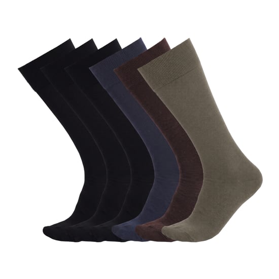 6 Pares de Calcetines Altos Sin Costura de Bambú para Hombre Ejecutivo S17604 - Image 1