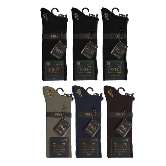 6 Pares de Calcetines Altos Sin Costura de Bambú para Hombre Ejecutivo S17604 - Image 6