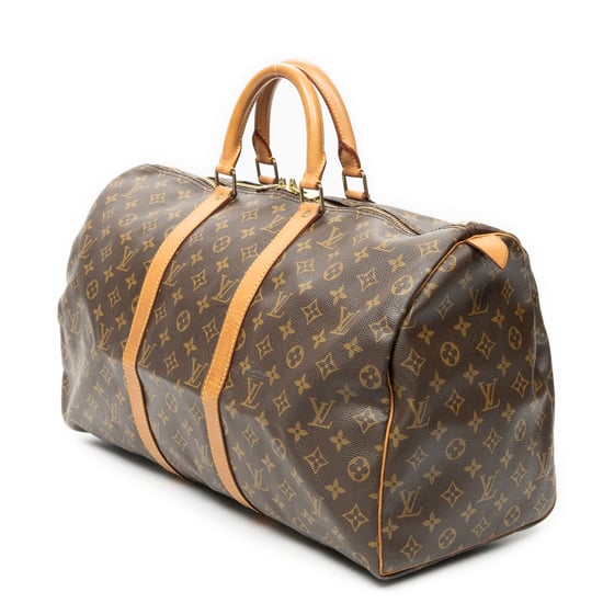 Louis Vuitton Keepall 50 en marrón Lienzo recubierto - Image 2