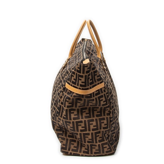Fendi Collapsible Weekender en marrón Lienzo - Image 3