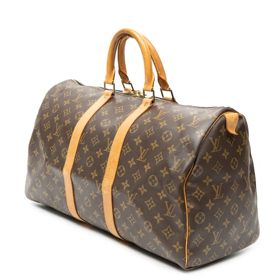 Louis Vuitton Keepall 45 en marrón Lienzo recubierto - Image 2