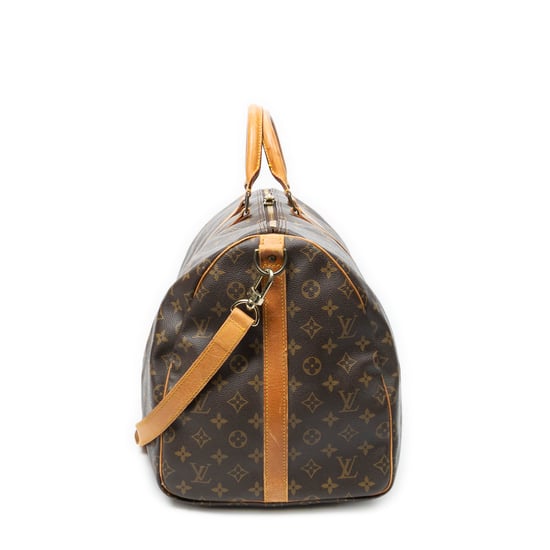 Louis Vuitton Keepall Bandouliere 55 en marrón Lienzo recubierto - Image 4