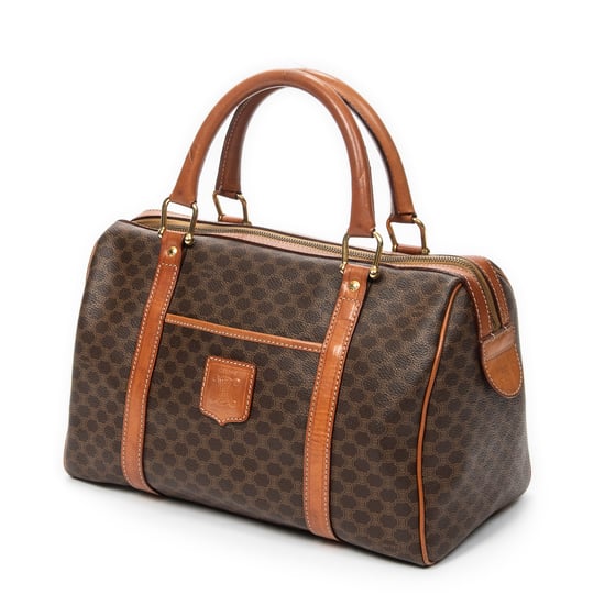 Celine Vintage Small Boston en marrón Lienzo recubierto - Image 2
