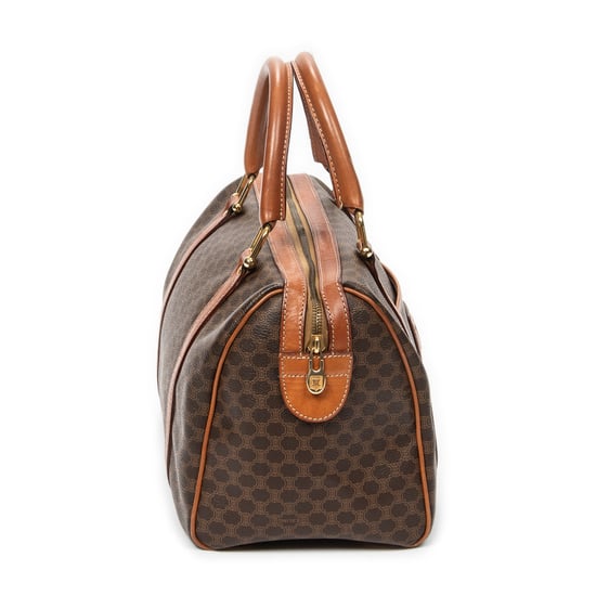 Celine Vintage Small Boston en marrón Lienzo recubierto - Image 4