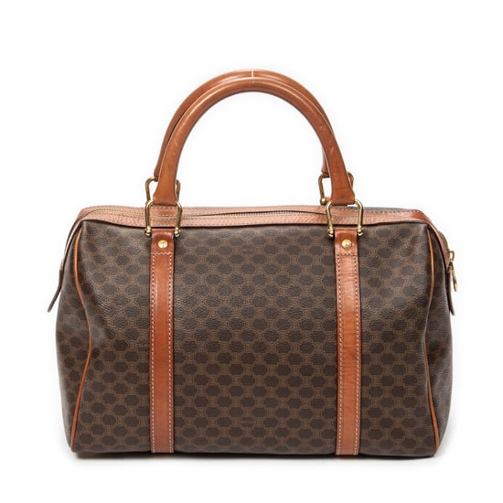 Celine Vintage Small Boston en marrón Lienzo recubierto - Image 5