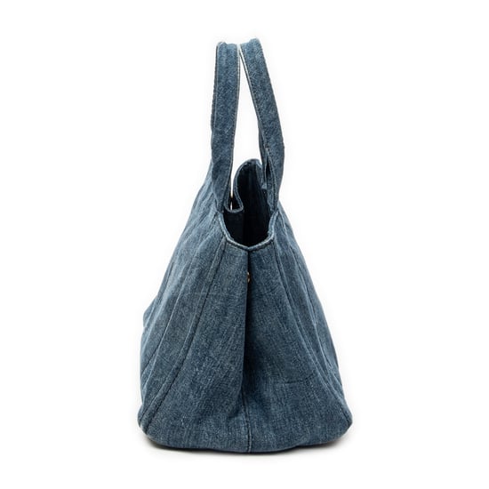 Prada Medium Canapa Tote  en  Blue Lienzo - Image 3