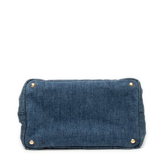 Prada Medium Canapa Tote  en  Blue Lienzo - Image 6