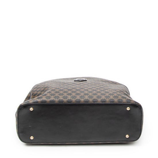 Celine Vintage Dome Top Handle en negro Lienzo recubierto - Image 6