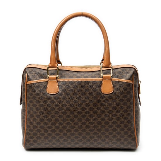 Celine Vintage Small Slip Pocket Boston  en  marrón Lienzo recubierto - Image 5