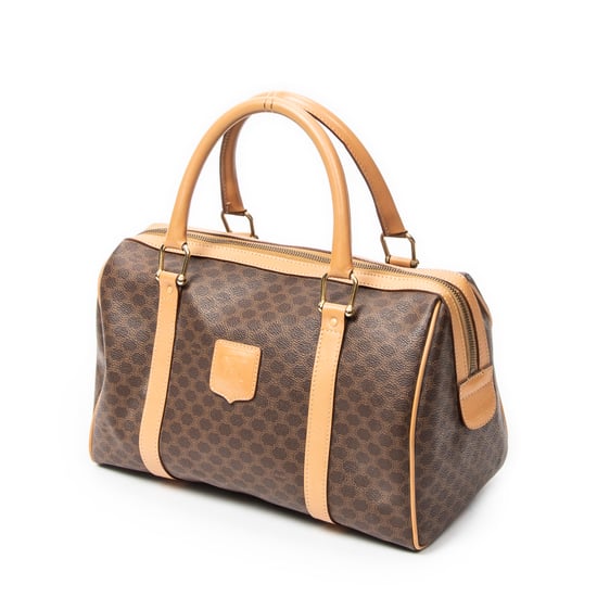 Celine Vintage Small Boston en marrón Lienzo recubierto - Image 2