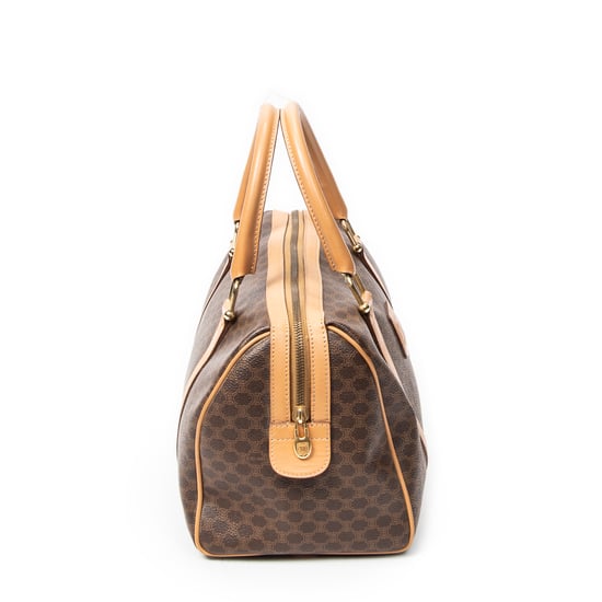 Celine Vintage Small Boston en marrón Lienzo recubierto - Image 4