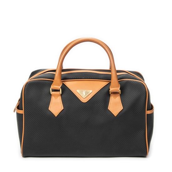 Yves Saint Laurent Vintage Boston en negro Lienzo recubierto - Image 1