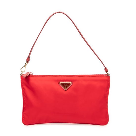 Prada Flat Zip Clutch en Red Lienzo - Image 1