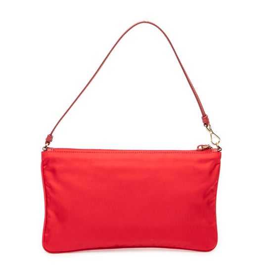 Prada Flat Zip Clutch en Red Lienzo - Image 5