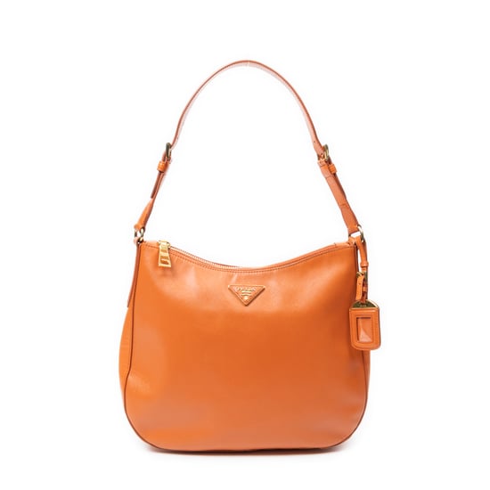 Prada Zip Hobo en naranja Cuero de ternero - Image 1
