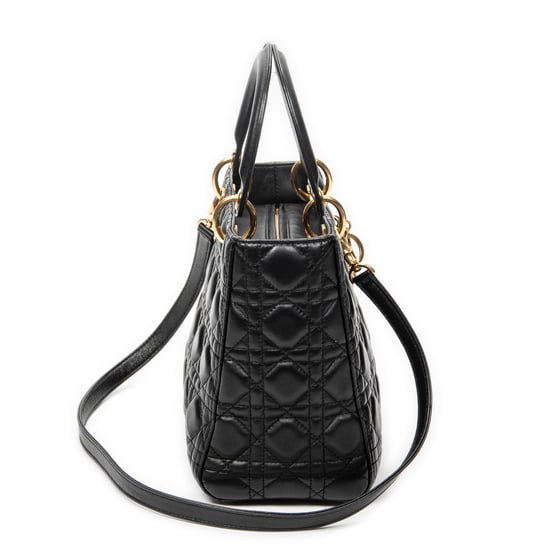 Dior Medium Lady Dior Zip en negro Cuero de ternero - Image 4