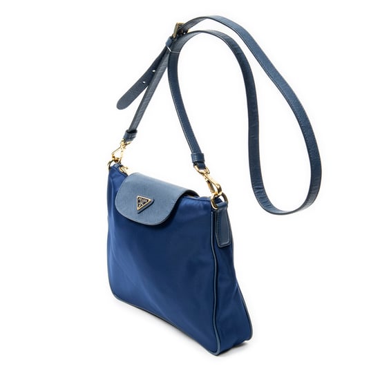 Prada Small Zip Crossbody  en  Blue Lienzo - Image 2