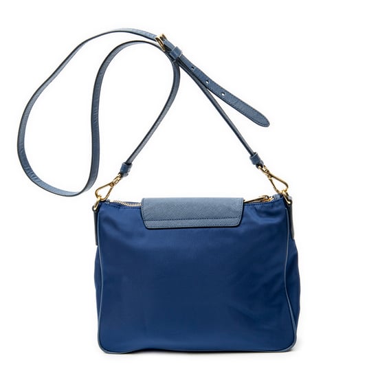 Prada Small Zip Crossbody  en  Blue Lienzo - Image 5