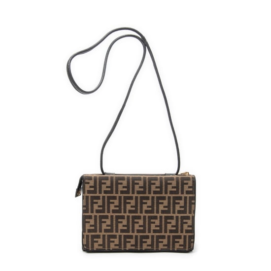 Fendi Flap Shoulder Bag en marrón Lienzo - Image 5