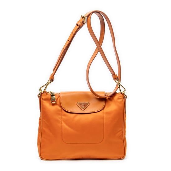 Prada Small Zip Crossbody en naranja Lienzo - Image 1