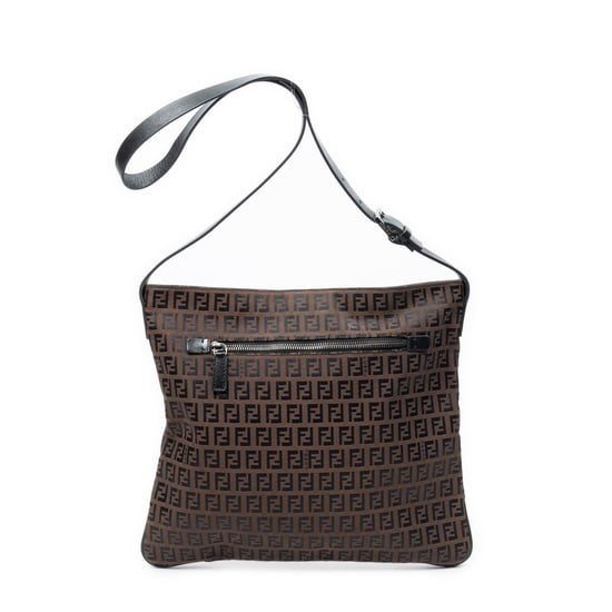 Fendi Flat Messenger en marrón oscuro Lienzo - Image 5
