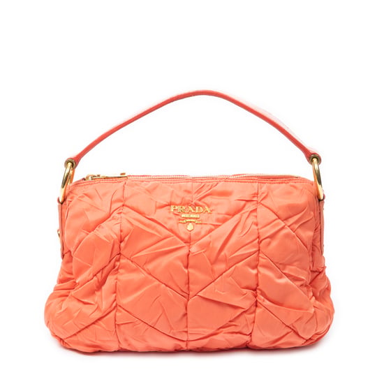 Prada Quilted Zip Hobo en naranja Lienzo - Image 1