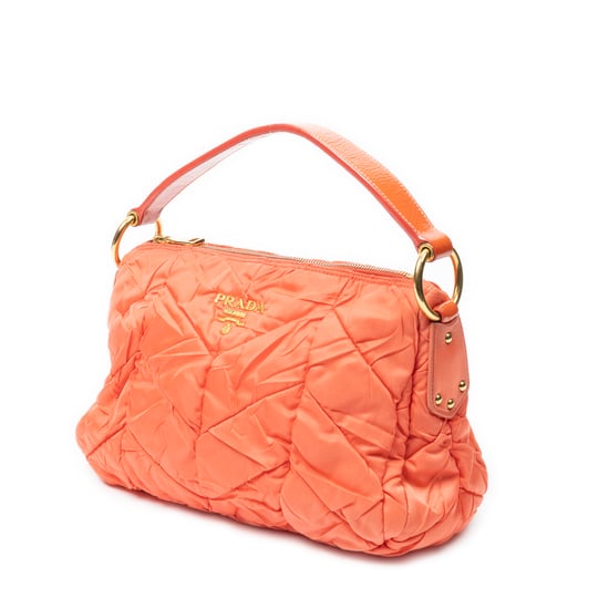 Prada Quilted Zip Hobo en naranja Lienzo - Image 2