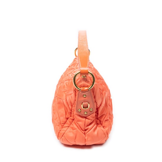 Prada Quilted Zip Hobo en naranja Lienzo - Image 4