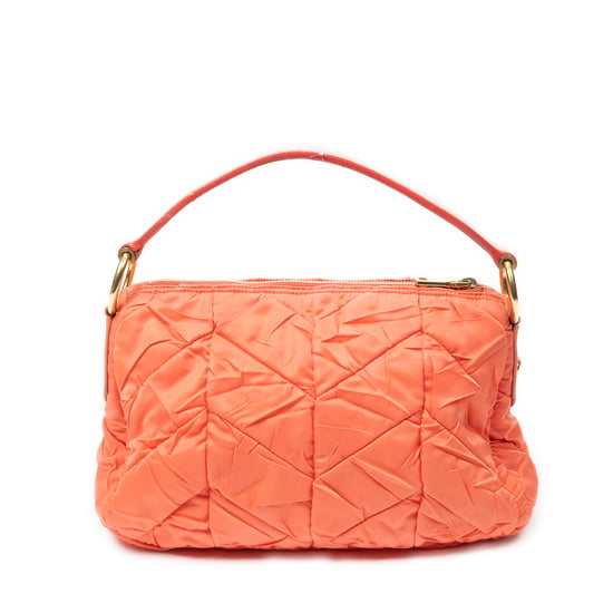 Prada Quilted Zip Hobo en naranja Lienzo - Image 5
