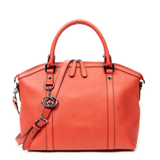 Gucci Medium GG Charm Dome Satchel en rojo Cuero de ternero - Image 1