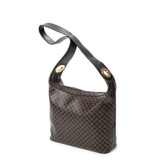 Celine Vintage Shoulder Zip Hobo  en  marrón Lienzo recubierto - Image 2