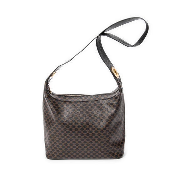 Celine Vintage Shoulder Zip Hobo  en  marrón Lienzo recubierto - Image 4