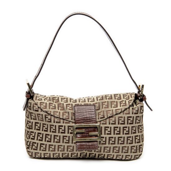 Fendi Fold Over Baguette en Brown Lienzo - Image 1