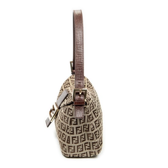 Fendi Fold Over Baguette en Brown Lienzo - Image 3